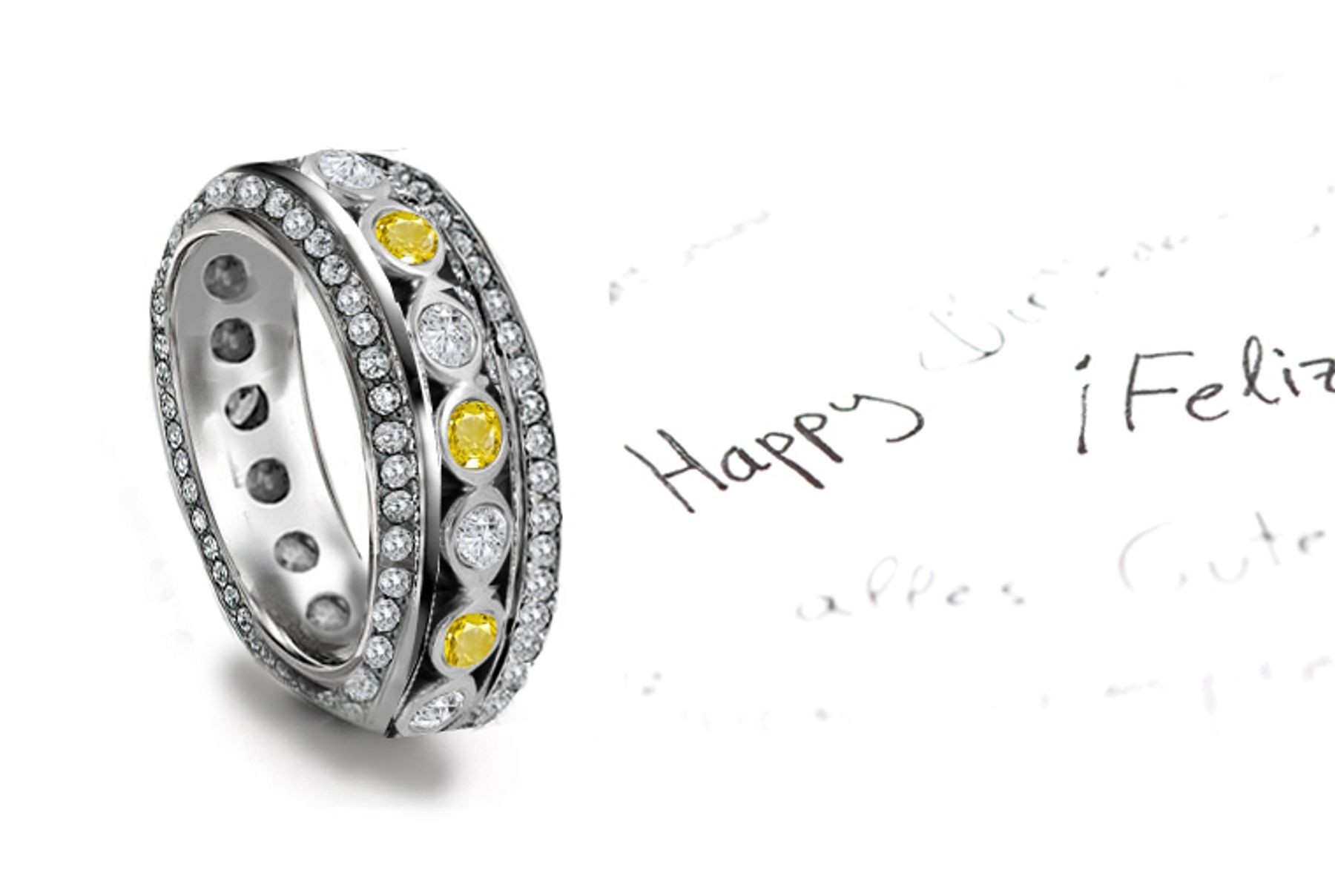 Impeccable: Yellow Sapphire Diamond Eternity Band