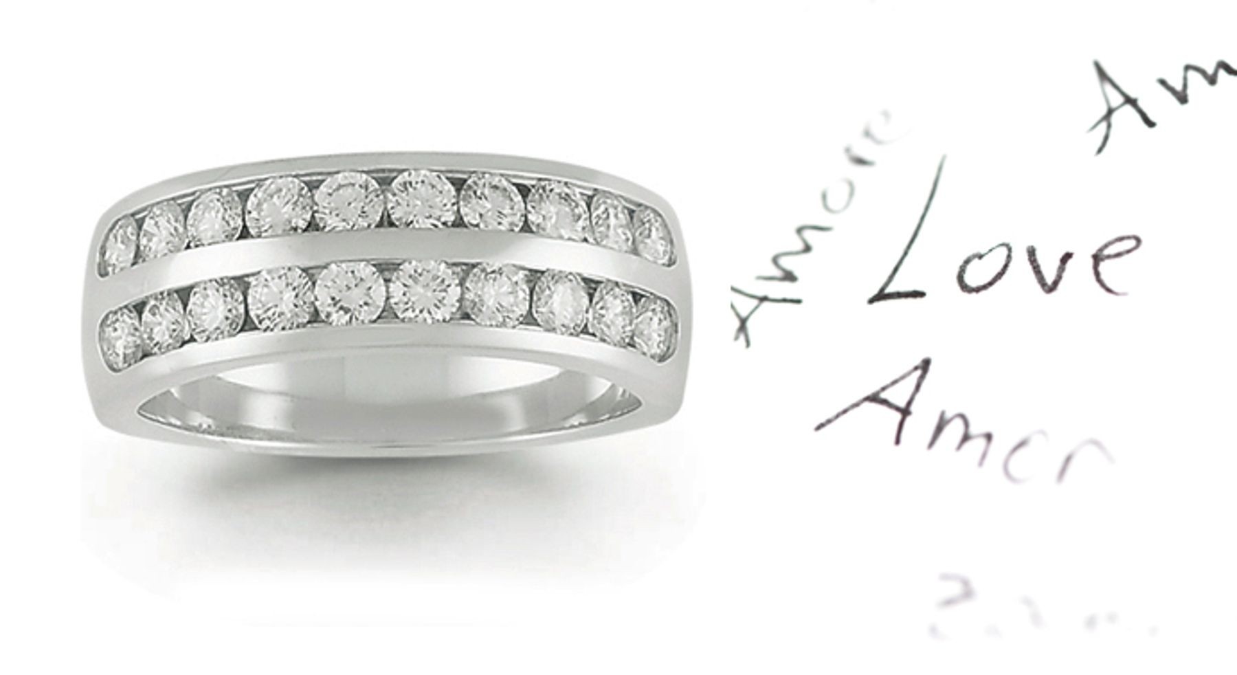 Anniversary Channel Set Round Diamond Anniversary Rings